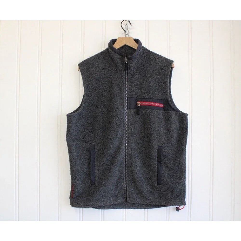 Vintage Abercrombie &‎ Fitch Mens Fleece Vest Jacket Gray Size Large L